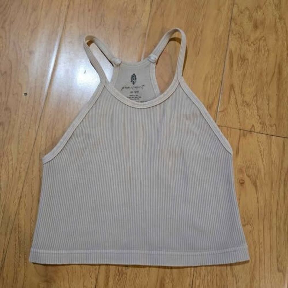 Free People Movement Ribbed Tank Top Beige xs/s